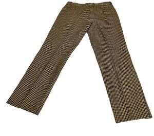 J. Crew Favorite Fit 100% Wool Brown Check Casual Dress Pants Women Size4 VTG